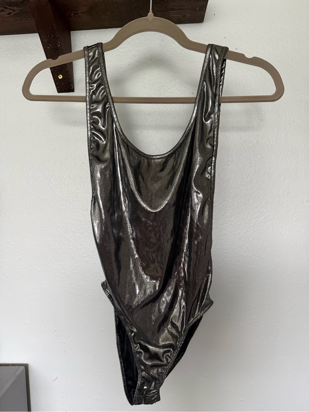 NWT Metallic Silver Bodysuit